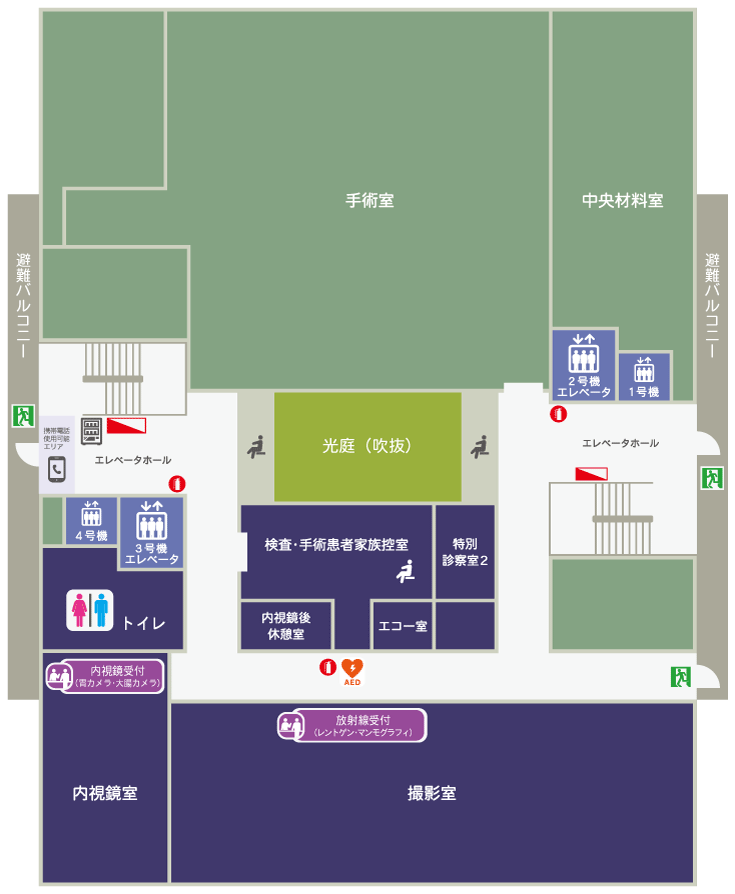 杏雲堂病院　3階フロア案内図