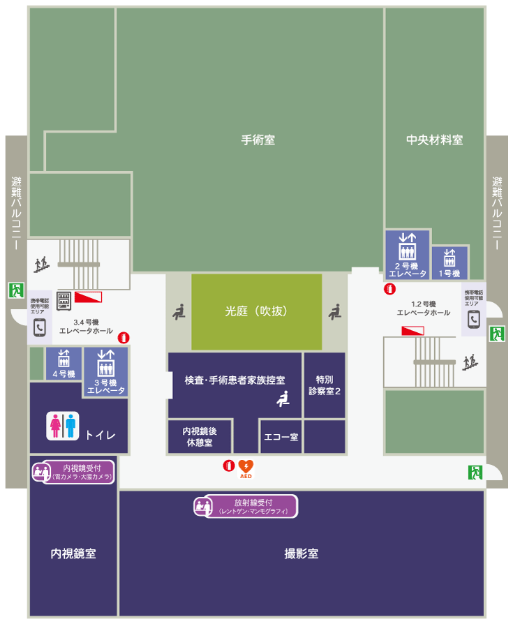 杏雲堂病院　3階フロア案内図