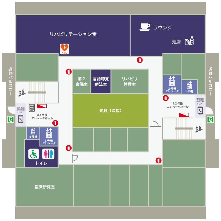 杏雲堂病院　9階フロア案内図